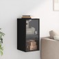 vidaXL Wandschrank mit Glastüren Schwarz 35x37x68,5 cm vidaXL Wandschrank mit Glastüren Schwarz 35x37x68,5 cm