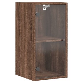 vidaXL Wandschrank mit Glastüren Braun Eichen-Optik 35x37x68,5 cm