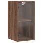 vidaXL Wandschrank mit Glastüren Braun Eichen-Optik 35x37x68,5 cm vidaXL Wandschrank mit Glastüren Braun Eichen-Optik 35x37x68,5 cm