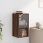 vidaXL Wandschrank mit Glastüren Braun Eichen-Optik 35x37x68,5 cm vidaXL Wandschrank mit Glastüren Braun Eichen-Optik 35x37x68,5 cm