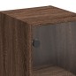 vidaXL Wandschrank mit Glastüren Braun Eichen-Optik 35x37x68,5 cm vidaXL Wandschrank mit Glastüren Braun Eichen-Optik 35x37x68,5 cm