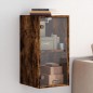 vidaXL Wandschrank mit Glastüren Räuchereiche 35x37x68,5 cm vidaXL Wandschrank mit Glastüren Räuchereiche 35x37x68,5 cm