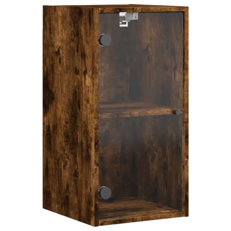 vidaXL Wandschrank mit Glastüren Räuchereiche 35x37x68,5 cm
