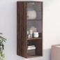 vidaXL Wandschrank mit Glastüren Braun Eichen-Optik 35x37x100 cm