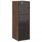 vidaXL Wandschrank mit Glastüren Braun Eichen-Optik 35x37x100 cm