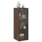vidaXL Wandschrank mit Glastüren Braun Eichen-Optik 35x37x100 cm