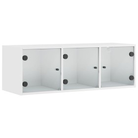vidaXL Wandschrank mit Glastüren Weiß 102x37x35 cm
