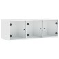 vidaXL Wandschrank mit Glastüren Weiß 102x37x35 cm vidaXL Wandschrank mit Glastüren Weiß 102x37x35 cm