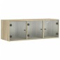 vidaXL Wandschrank mit Glastüren Sonoma-Eiche 102x37x35 cm vidaXL Wandschrank mit Glastüren Sonoma-Eiche 102x37x35 cm