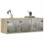 vidaXL Wandschrank mit Glastüren Sonoma-Eiche 102x37x35 cm vidaXL Wandschrank mit Glastüren Sonoma-Eiche 102x37x35 cm