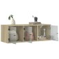 vidaXL Wandschrank mit Glastüren Sonoma-Eiche 102x37x35 cm vidaXL Wandschrank mit Glastüren Sonoma-Eiche 102x37x35 cm