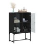 vidaXL Beistellschrank mit Glastüren Schwarz 69x37x100 cm vidaXL Beistellschrank mit Glastüren Schwarz 69x37x100 cm