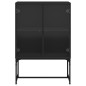 vidaXL Beistellschrank mit Glastüren Schwarz 69x37x100 cm vidaXL Beistellschrank mit Glastüren Schwarz 69x37x100 cm