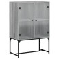 vidaXL Beistellschrank mit Glastüren Grau Sonoma 69x37x100 cm vidaXL Beistellschrank mit Glastüren Grau Sonoma 69x37x100 cm