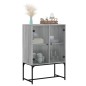 vidaXL Beistellschrank mit Glastüren Grau Sonoma 69x37x100 cm vidaXL Beistellschrank mit Glastüren Grau Sonoma 69x37x100 cm