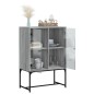 vidaXL Beistellschrank mit Glastüren Grau Sonoma 69x37x100 cm vidaXL Beistellschrank mit Glastüren Grau Sonoma 69x37x100 cm