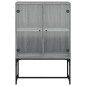 vidaXL Beistellschrank mit Glastüren Grau Sonoma 69x37x100 cm vidaXL Beistellschrank mit Glastüren Grau Sonoma 69x37x100 cm