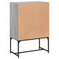 vidaXL Beistellschrank mit Glastüren Grau Sonoma 69x37x100 cm vidaXL Beistellschrank mit Glastüren Grau Sonoma 69x37x100 cm