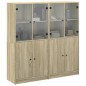 vidaXL Bücherschrank mit Türen Sonoma-Eiche 136x37x142cm Holzwerkstoff vidaXL Bücherschrank mit Türen Sonoma-Eiche 136x37x142cm Holzwerkstoff