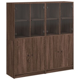 vidaXL Bücherschrank mit Türen Braun Eichen-Optik 136x37x142 cm