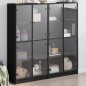 vidaXL Bücherschrank mit Türen Schwarz 136x37x142 cm Holzwerkstoff vidaXL Bücherschrank mit Türen Schwarz 136x37x142 cm Holzwerkstoff