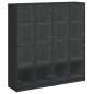 vidaXL Bücherschrank mit Türen Schwarz 136x37x142 cm Holzwerkstoff vidaXL Bücherschrank mit Türen Schwarz 136x37x142 cm Holzwerkstoff
