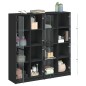vidaXL Bücherschrank mit Türen Schwarz 136x37x142 cm Holzwerkstoff vidaXL Bücherschrank mit Türen Schwarz 136x37x142 cm Holzwerkstoff
