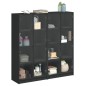 vidaXL Bücherschrank mit Türen Schwarz 136x37x142 cm Holzwerkstoff vidaXL Bücherschrank mit Türen Schwarz 136x37x142 cm Holzwerkstoff