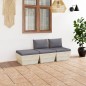3-tlg. Garten-Sofagarnitur aus Paletten mit Kissen Fichtenholz 3-tlg. Garten-Sofagarnitur aus Paletten mit Kissen Fichtenholz