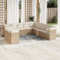 vidaXL 11-tlg. Garten-Sofagarnitur mit Kissen Beige Poly Rattan vidaXL 11-tlg. Garten-Sofagarnitur mit Kissen Beige Poly Rattan