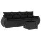 vidaXL 5-tlg. Garten-Sofagarnitur mit Kissen Schwarz Poly Rattan vidaXL 5-tlg. Garten-Sofagarnitur mit Kissen Schwarz Poly Rattan