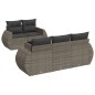 vidaXL 6-tlg. Garten-Sofagarnitur mit Kissen Grau Poly Rattan vidaXL 6-tlg. Garten-Sofagarnitur mit Kissen Grau Poly Rattan