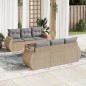 vidaXL 7-tlg. Garten-Sofagarnitur mit Kissen Beige Poly Rattan vidaXL 7-tlg. Garten-Sofagarnitur mit Kissen Beige Poly Rattan