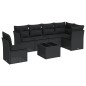 vidaXL 7-tlg. Garten-Sofagarnitur mit Kissen Schwarz Poly Rattan vidaXL 7-tlg. Garten-Sofagarnitur mit Kissen Schwarz Poly Rattan