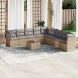 vidaXL 10-tlg. Garten-Sofagarnitur mit Kissen Beige Poly Rattan vidaXL 10-tlg. Garten-Sofagarnitur mit Kissen Beige Poly Rattan