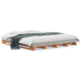vidaXL Palettenbett Wachsbraun 180x200 cm Massivholz Kiefer