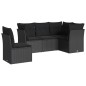vidaXL 5-tlg. Garten-Sofagarnitur mit Kissen Schwarz Poly Rattan vidaXL 5-tlg. Garten-Sofagarnitur mit Kissen Schwarz Poly Rattan