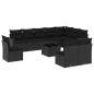 vidaXL 11-tlg. Garten-Sofagarnitur mit Kissen Schwarz Poly Rattan vidaXL 11-tlg. Garten-Sofagarnitur mit Kissen Schwarz Poly Rattan