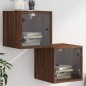 vidaXL Nachttische mit Glastüren 2 Stk. Braun Eichen-Optik 35x37x35 cm vidaXL Nachttische mit Glastüren 2 Stk. Braun Eichen-Optik 35x37x35 cm