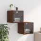 vidaXL Nachttische mit Glastüren 2 Stk. Braun Eichen-Optik 35x37x35 cm vidaXL Nachttische mit Glastüren 2 Stk. Braun Eichen-Optik 35x37x35 cm