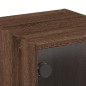 vidaXL Nachttische mit Glastüren 2 Stk. Braun Eichen-Optik 35x37x35 cm vidaXL Nachttische mit Glastüren 2 Stk. Braun Eichen-Optik 35x37x35 cm