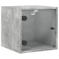 vidaXL Nachttisch mit Glastür Betongrau 35x37x35 cm vidaXL Nachttisch mit Glastür Betongrau 35x37x35 cm