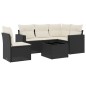 vidaXL 6-tlg. Garten-Sofagarnitur mit Kissen Schwarz Poly Rattan vidaXL 6-tlg. Garten-Sofagarnitur mit Kissen Schwarz Poly Rattan