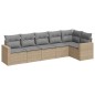 vidaXL 6-tlg. Garten-Sofagarnitur mit Kissen Beige Poly Rattan vidaXL 6-tlg. Garten-Sofagarnitur mit Kissen Beige Poly Rattan