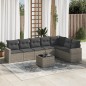 vidaXL 8-tlg. Garten-Sofagarnitur mit Kissen Grau Poly Rattan vidaXL 8-tlg. Garten-Sofagarnitur mit Kissen Grau Poly Rattan