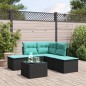 vidaXL 6-tlg. Garten-Sofagarnitur mit Kissen Schwarz Poly Rattan vidaXL 6-tlg. Garten-Sofagarnitur mit Kissen Schwarz Poly Rattan