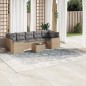 vidaXL 8-tlg. Garten-Sofagarnitur mit Kissen Beige Poly Rattan vidaXL 8-tlg. Garten-Sofagarnitur mit Kissen Beige Poly Rattan
