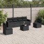 vidaXL 7-tlg. Garten-Sofagarnitur mit Kissen Schwarz Poly Rattan vidaXL 7-tlg. Garten-Sofagarnitur mit Kissen Schwarz Poly Rattan