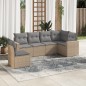 vidaXL 6-tlg. Garten-Sofagarnitur mit Kissen Beige Poly Rattan vidaXL 6-tlg. Garten-Sofagarnitur mit Kissen Beige Poly Rattan