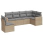 vidaXL 6-tlg. Garten-Sofagarnitur mit Kissen Beige Poly Rattan vidaXL 6-tlg. Garten-Sofagarnitur mit Kissen Beige Poly Rattan